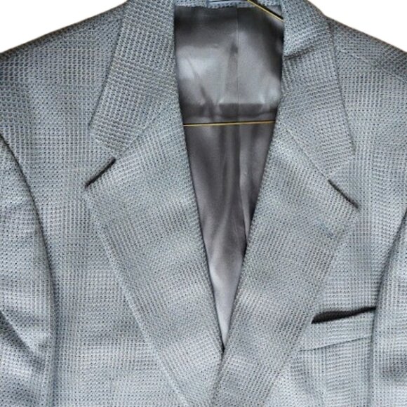 VINTAGE Gray Wool Blend Suit Jacket Blazer Men Fits Large XL - Picture 2 of 10